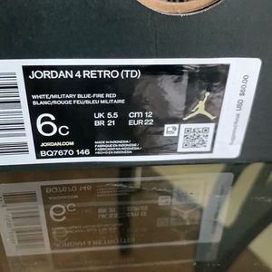 Toddler 6C Jordan Retro 4